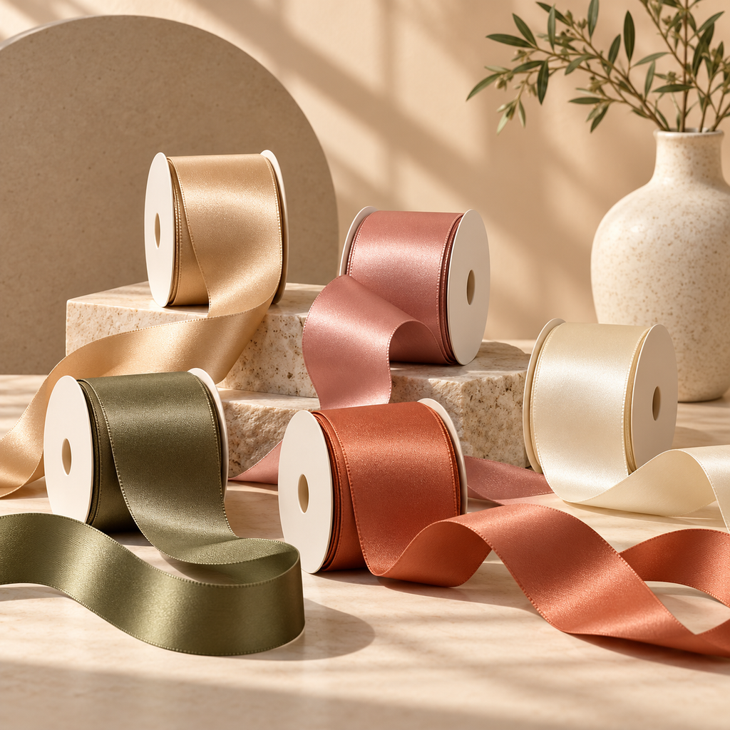 Elegant Satin Gift Wrapping Ribbon Rolls