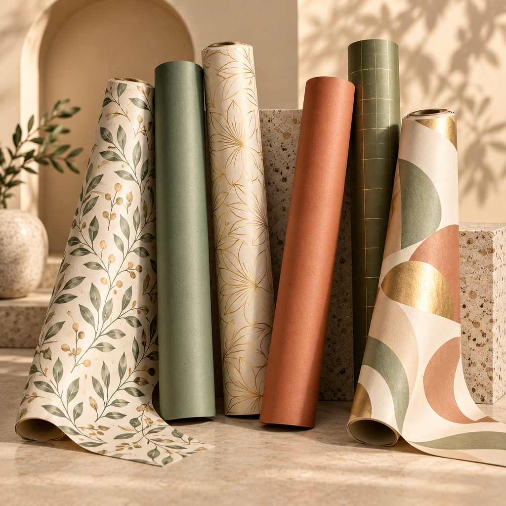Elegant Botanical Gift Wrapping Paper Rolls