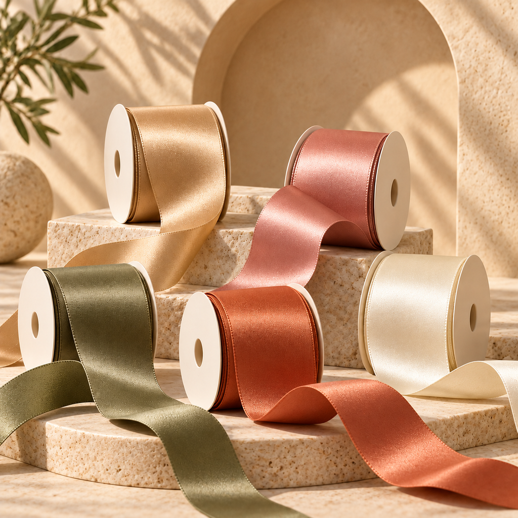Elegant Satin Gift Wrapping Ribbon Rolls