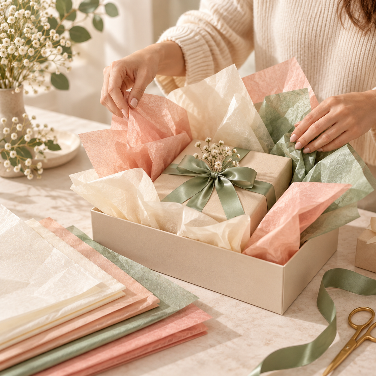 Soft Pastel Gift Wrapping Tissue Paper