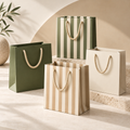 Elegant Striped Gift Bags with Rope Handles