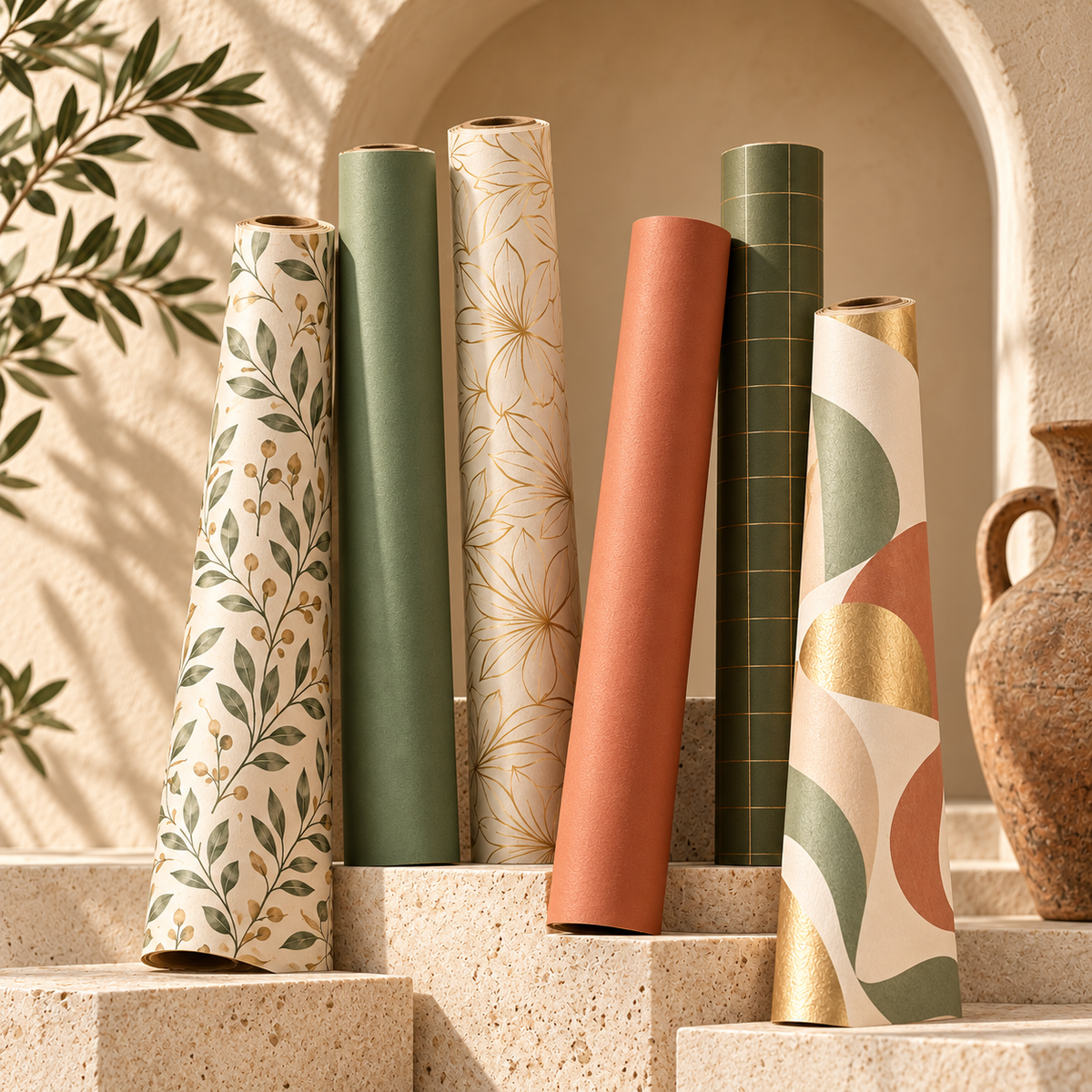 Elegant Botanical Gift Wrapping Paper Rolls