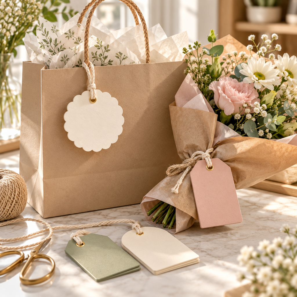 Elegant Pastel Gift Tags with Strings