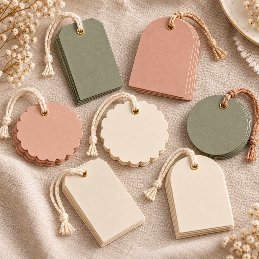 Elegant Pastel Gift Tags with Strings