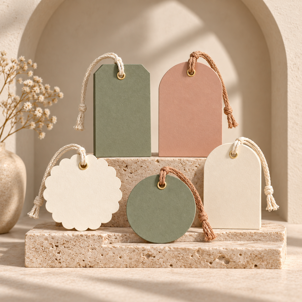 Elegant Pastel Gift Tags with Strings