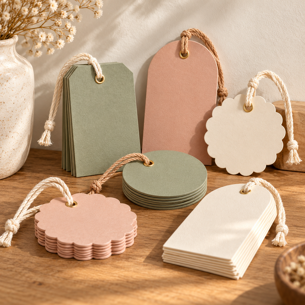 Elegant Pastel Gift Tags with Strings