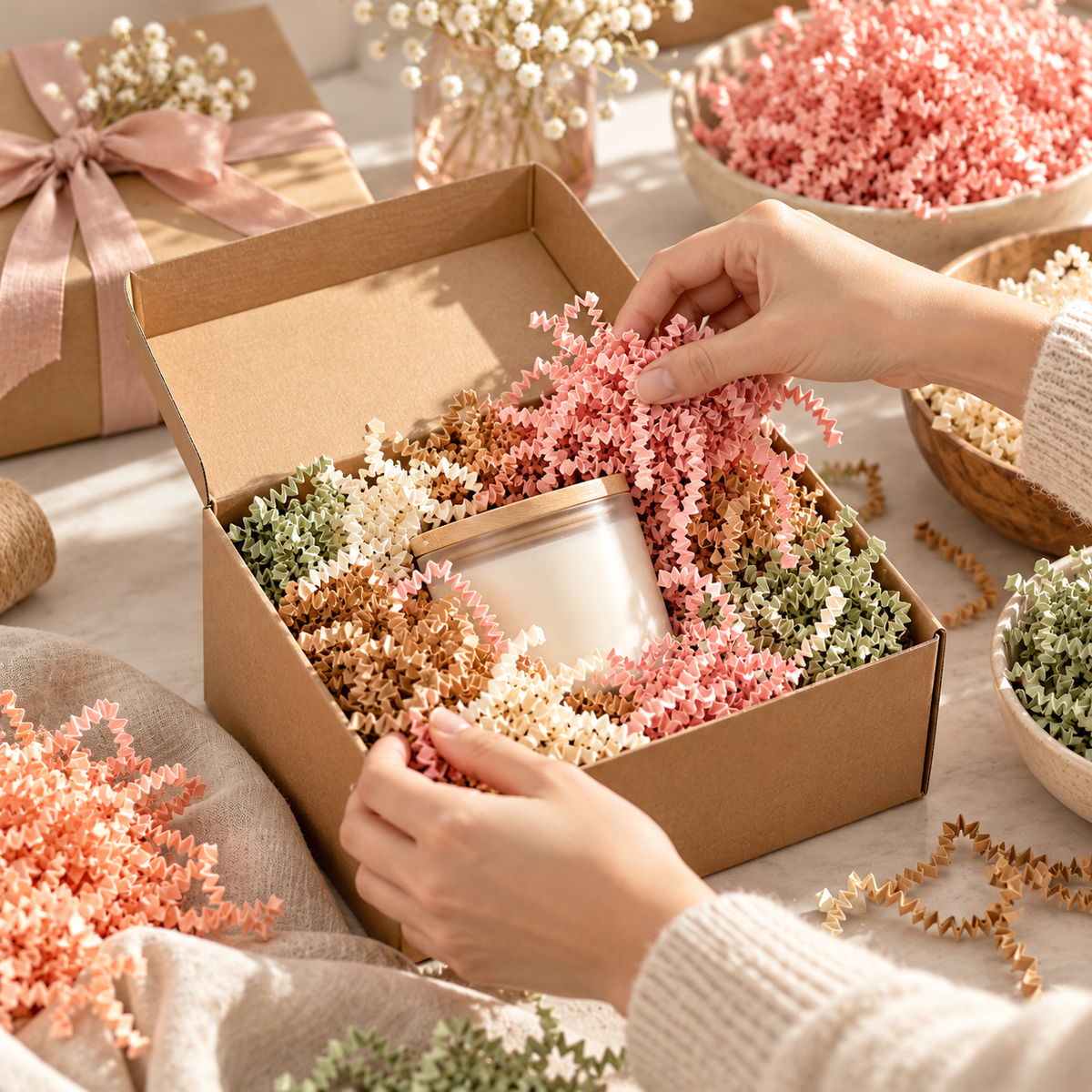 Colorful Crinkle Paper Gift Box Filler