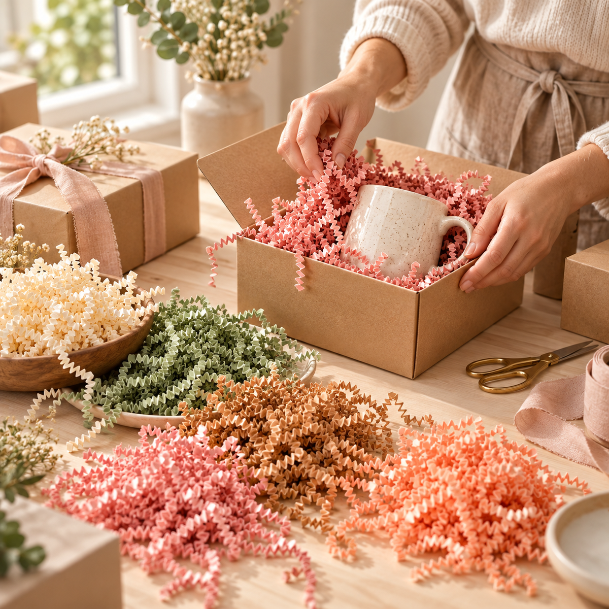 Colorful Crinkle Paper Gift Box Filler