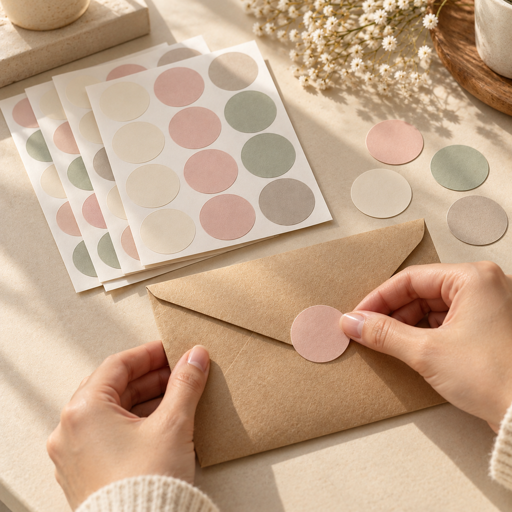 Soft Pastel Round Gift Sealing Stickers