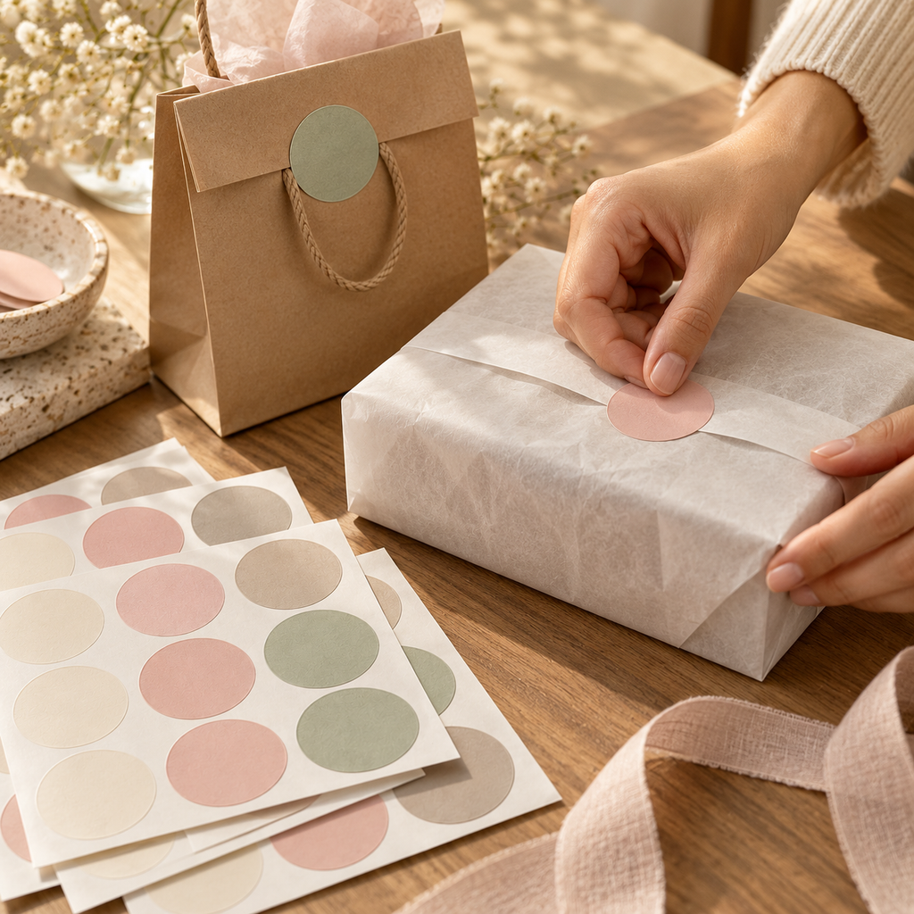 Soft Pastel Round Gift Sealing Stickers