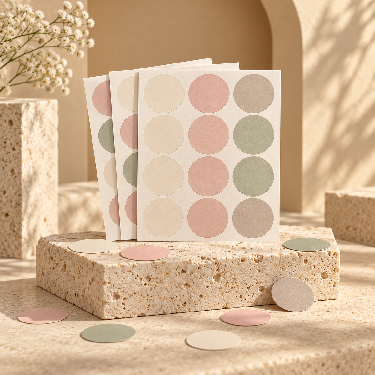 Soft Pastel Round Gift Sealing Stickers