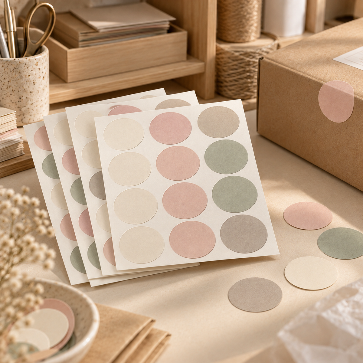 Soft Pastel Round Gift Sealing Stickers
